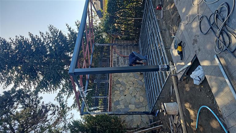 kompozit pergola kış bahçesi deck zemin alt yapı çalışması.